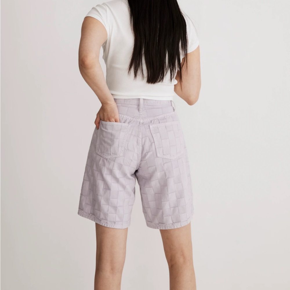 Madewell Bermuda Shorts in Checkerboard Jacquard - Picture 3 of 6